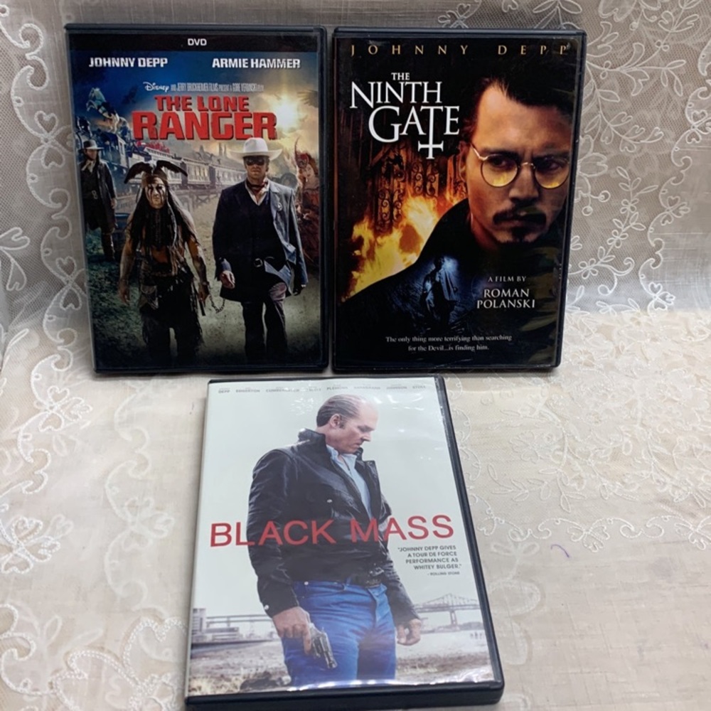 Bundle of 3 Dvd's Johnny Depp movies Black mass Lone ranger The ninth gate
